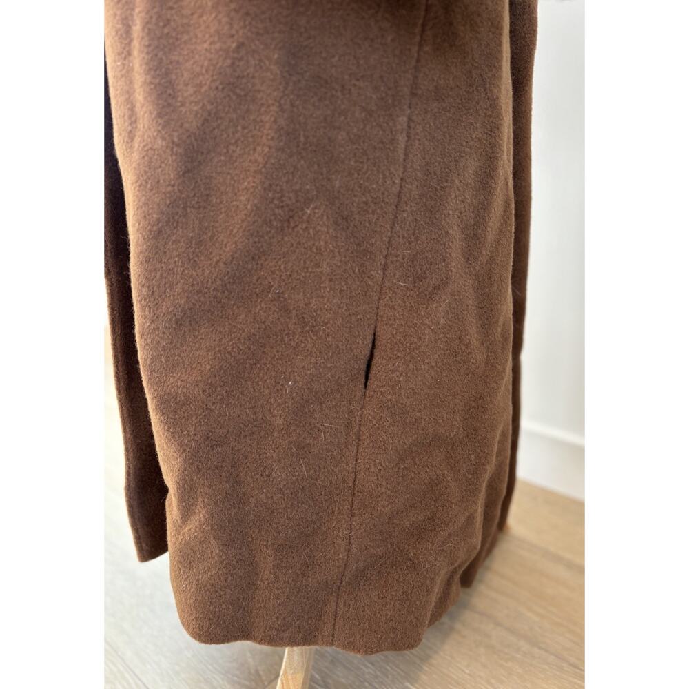 Vintage Calvin Klein Luxury Button Trench Coat, Sz 12, Brown USA With Small Hole - Picture 6 of 9
